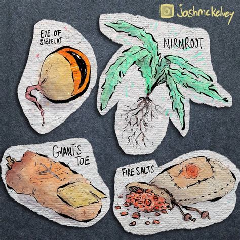 I drew some alchemy ingredients : skyrim