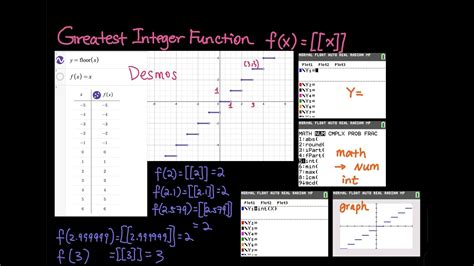 16 Part 2 Greater Integer Function Graph Using Desmos And Ti84