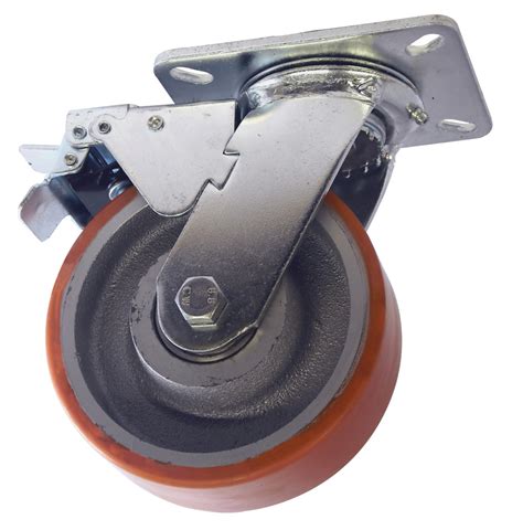 Mm Swivel Castor With Brake Kg Capacity Polyurethane Tyre