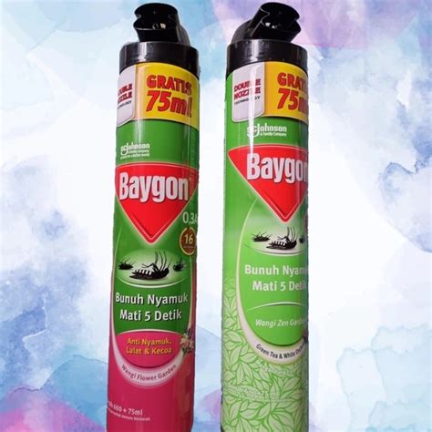 Jual BAYGON Aerosol Semprot Kemasan 600ml 75 Ml Zen Garden Cherry