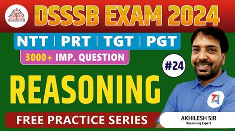 DSSSB 2024 Reasoning 3000 Important Questions REASONING For DSSSB