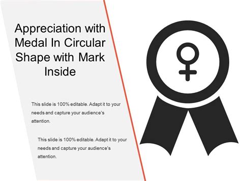 Appreciation With Medal In Circular Shape With Mark Inside Powerpoint