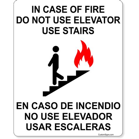 10 X 8 In Case Of Fire Do Not Use Elevators Icon Full Color Sign