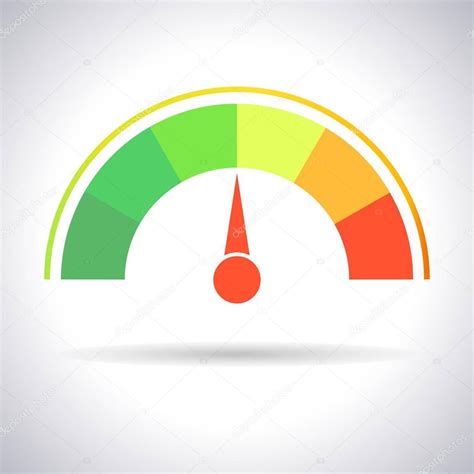 Icono de velocímetro o signo con flecha colorido elemento de indicador