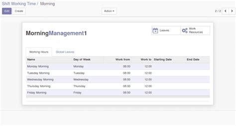 Employee Shift Management System Odoo