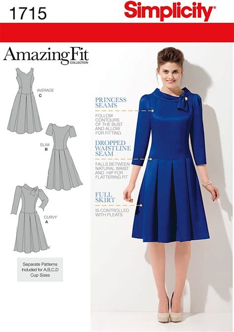 Amazon Simplicity 1715 Misses And Miss Petite Amazing Fit Dress