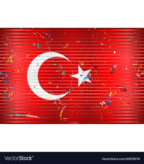 Turkey flag with color stains Royalty Free Vector Image