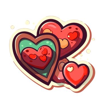 Cartoon Heart Stickers Valentines Day Vector Clipart Valentines Day