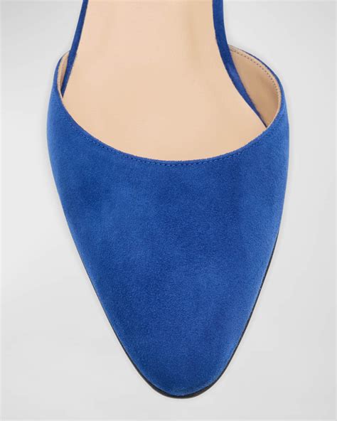 Manolo Blahnik Aspro Suede Slingback Ballerina Pumps Neiman Marcus