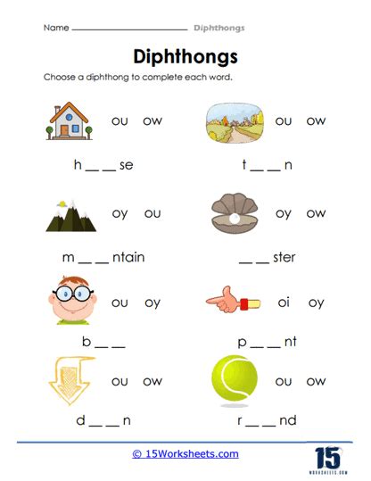 Diphthongs Worksheets - 15 Worksheets.com - Worksheets Library