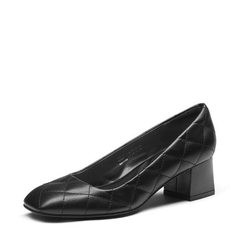 Dream Pairs Women鈥檚 Heels Chunky Block Heels Square Closed Toe Low