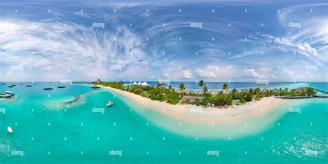 360° View Of Aerial Spherical Panorama Of Tropical Paradise Beach On