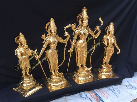 Panchaloha GoldPlated Rama Sita Lakshmana Hanuman Idol Padmanabha