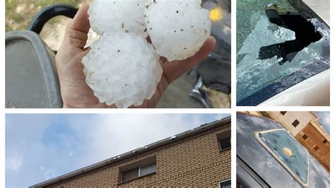 El granizo daña frutales viñas y coches en Morata de Jiloca Miedes