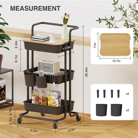 Mua Dtk Tier Rolling Cart Uility Cart With Cover Board Mobile