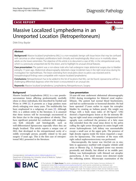 Pdf Massive Localized Lymphedema In An Unreported Location