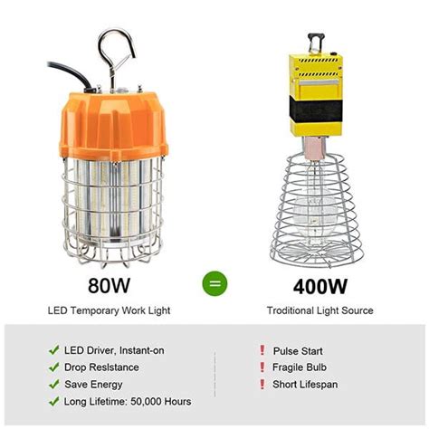 led temporary construction lights portable heavy duty work light