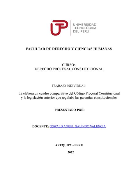 Cuadro Comparativo Facultad De Derecho Y Ciencias Humanas Curso