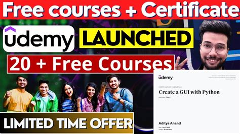 UDEMY Free Courses Online With Certificate Udemy Launched 13 Free