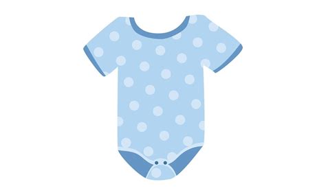 Blue baby onesie clipart. Simple cute baby onesie with polka dot ...