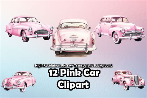 12 Pink Car Clipart PNG Graphic by printztopbrand · Creative Fabrica