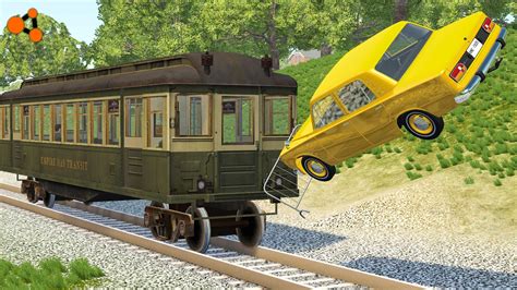 Beamng Drive Jumping Crashes With A Train Subway Train Crashes