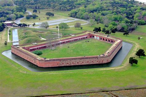 An Aerial View Of A Fort In The Middle Of A Field