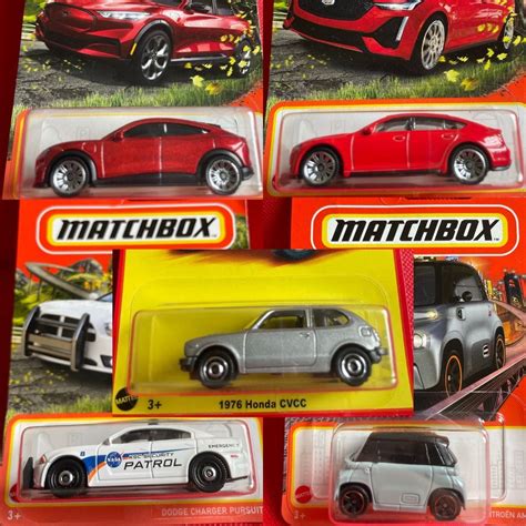 Matchbox Mustang Mach E Citroen Ami Cadillac Ct5 V Dodge Charger Pursuit Honda Cvcc