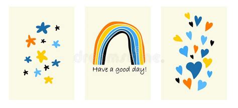 Cute Posters for Children S Room Rainbow Hearts. Hand Drawing Stock ...