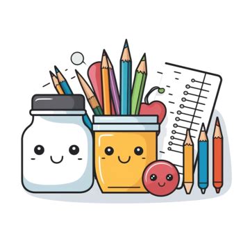 kartun alat tulis gambar png file vektor  psd  gratis