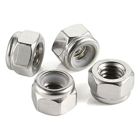 Nylon Insert Hex Lock Nuts Stainless Steel Bright