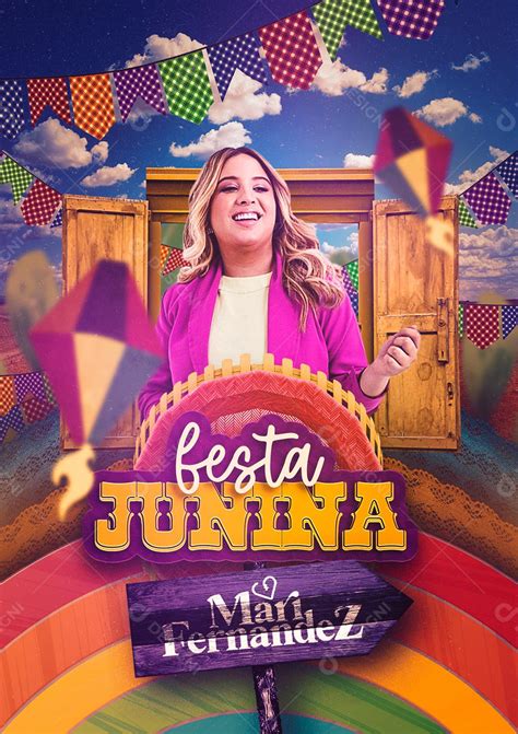 Flyer Shows Festa Junina Cantora Mari Fernandez Social Media Psd