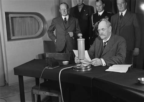 President Of Finland Pehr Evind Svinhufvud In A Radio Studio Giving A