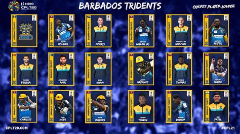 Cpl T20 On Twitter Cpl 2021 Barbados Tridents Squad Cpl21 Cpldraft