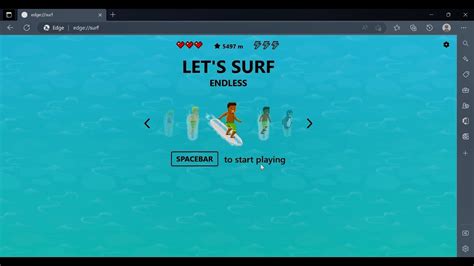 Microsoft Edge Secret Surf Game Gameplay Youtube