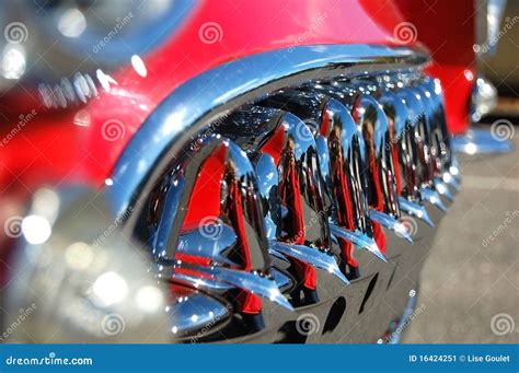 Vintage Car Bumper Stock Image Image Of Chrome Front 16424251