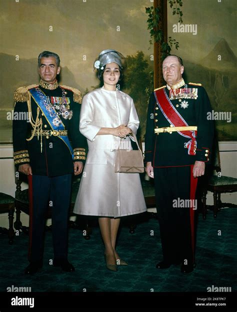 1961 The Shah Of Persia Iran With Queen Farah Diba Hi Res Stock