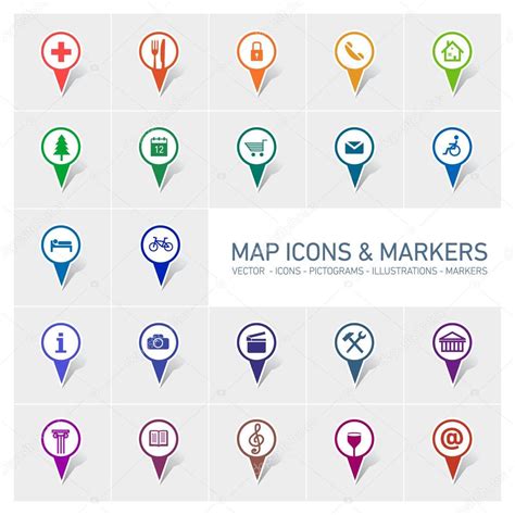 Map Icons And Markers Stock Vector By ©honzahruby 68579989