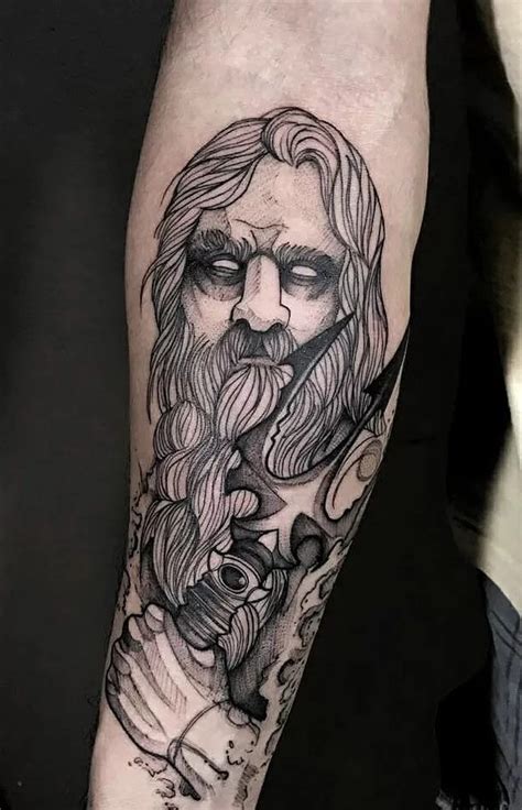 Poseidon Sea God Tattoo - TATTOOGOTO