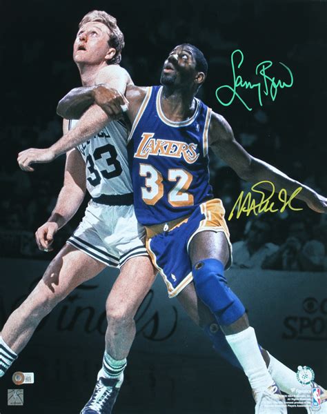 Larry Bird Magic Johnson Signed 16x20 Photo Beckett Pristine Auction