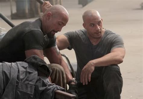 dwayne johnson and vin diesel making of fight in movie fast five