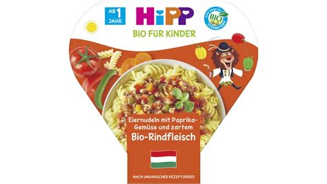 Hipp Bio F R Kinder Eiernudeln Mit Paprika Gem Se Und Zartem Bio