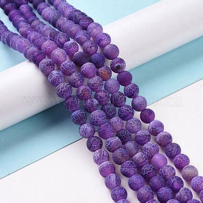 Wholesale Natural Crackle Agate Beads Strands Pandahall