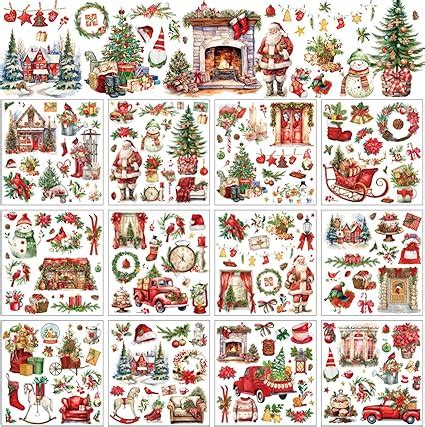 Amazon Bbto Sheets Christmas Rub On Transfers For Crafts And