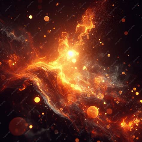 Premium Photo Glowing Fire Particles Background