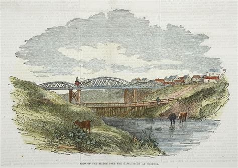 View Of The Bridge Over The Hawkesbury At Windsor Antique Print Map Room