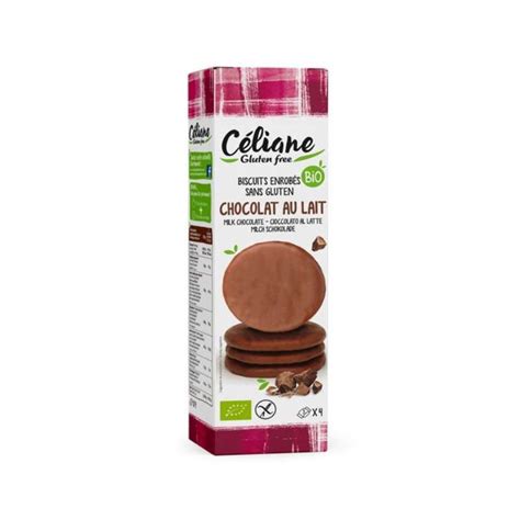 Biscuits enrobés de chocolat au lait sans gluten BIO Celiane 140 g