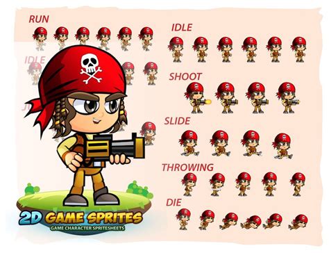 Pirate Boy 2d Game Character Sprites By Dionartworks Codester