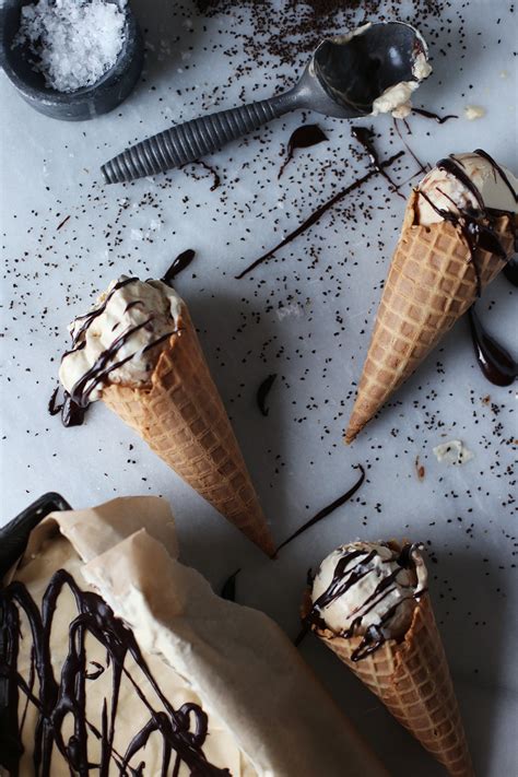 No Churn Espresso Ice Cream With Salted Chocolate