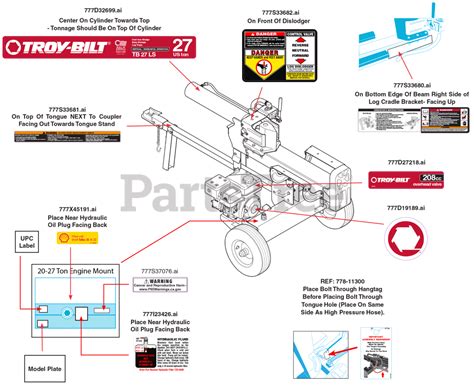 Troy Bilt Tb Ls Bg M Troy Bilt Log Splitter Label